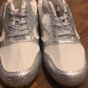 Women’s silver rhinestone sneakers